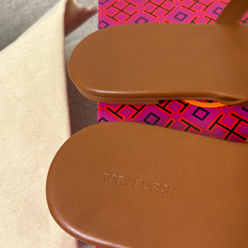 Tory Burch Tan Leather Sandals Size 10.5 - Picture 4 of 5